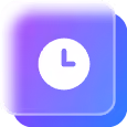 Stacked squares with a clock symbol inside, representing time or scheduling.