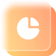 Icon of stacked rounded squares with a pie chart symbol on the top square.
