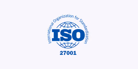 ISO 27001 logo with globe and text International Organization for Standardization.