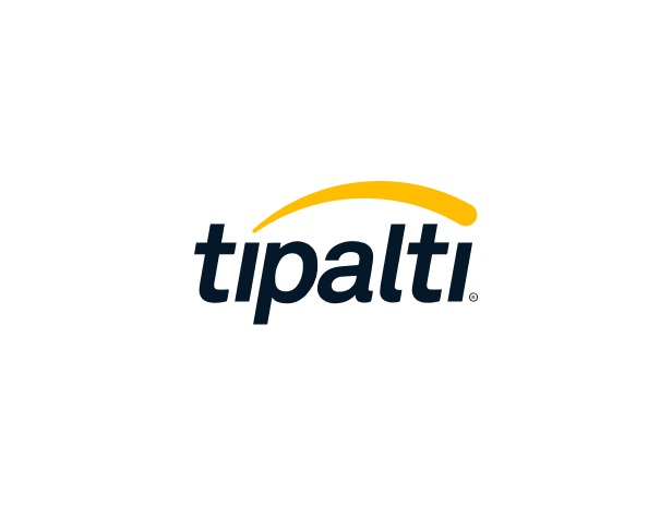 Tipalti company logo with yellow curved arch over black lowercase text.