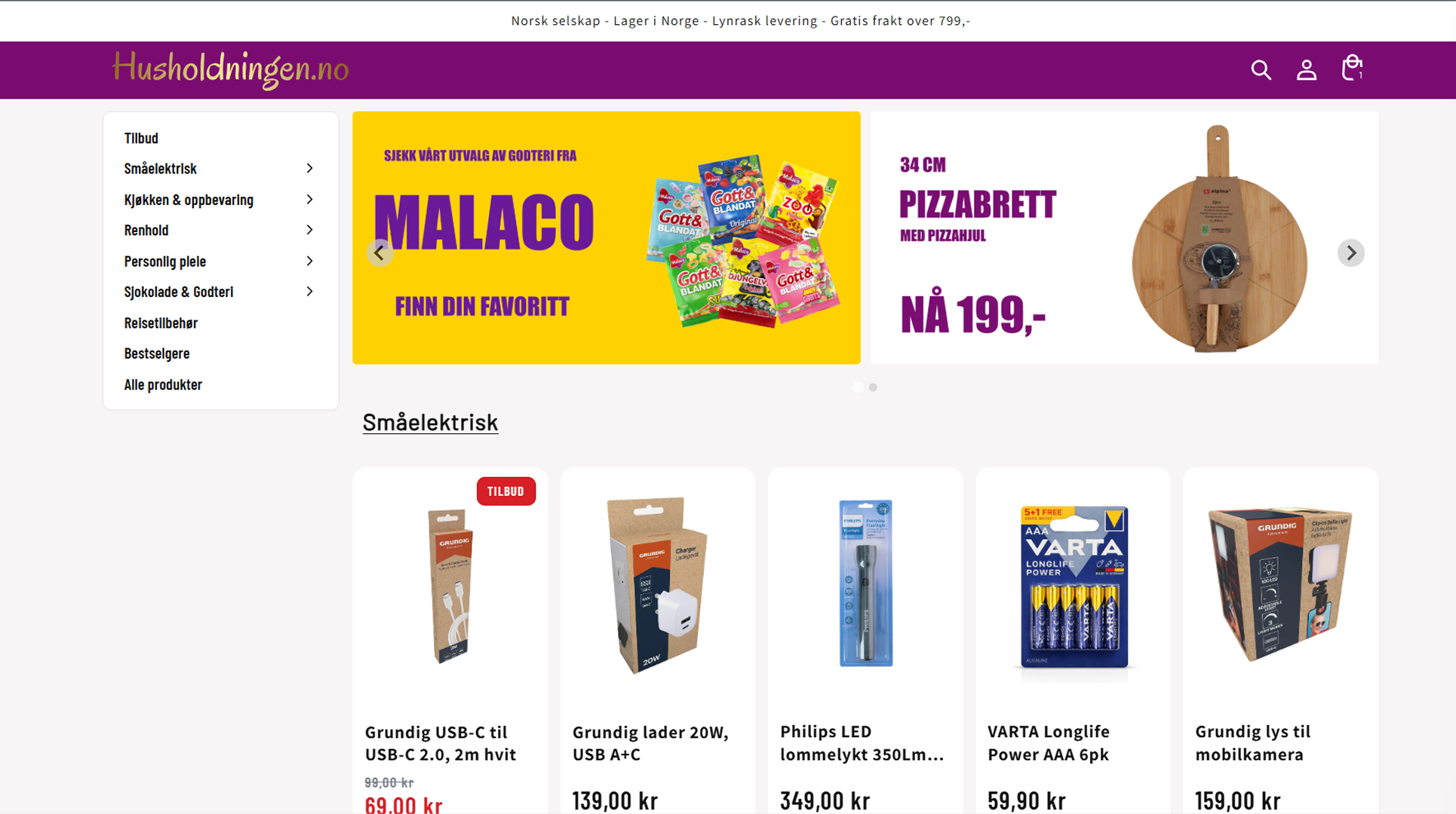 skjermbilde av husholdningen.no