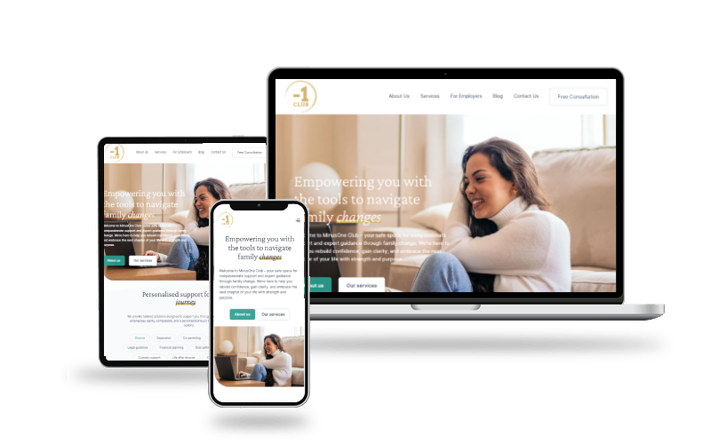 MinusOne Club website by Web Muse Design