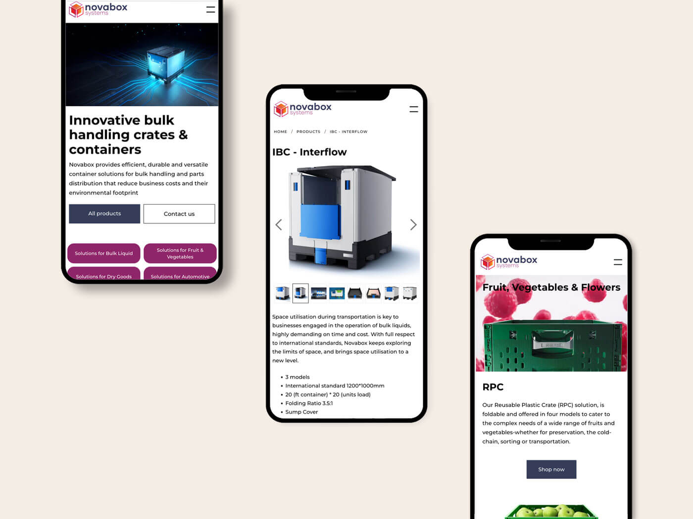Novabox Systems website by Web Muse Design