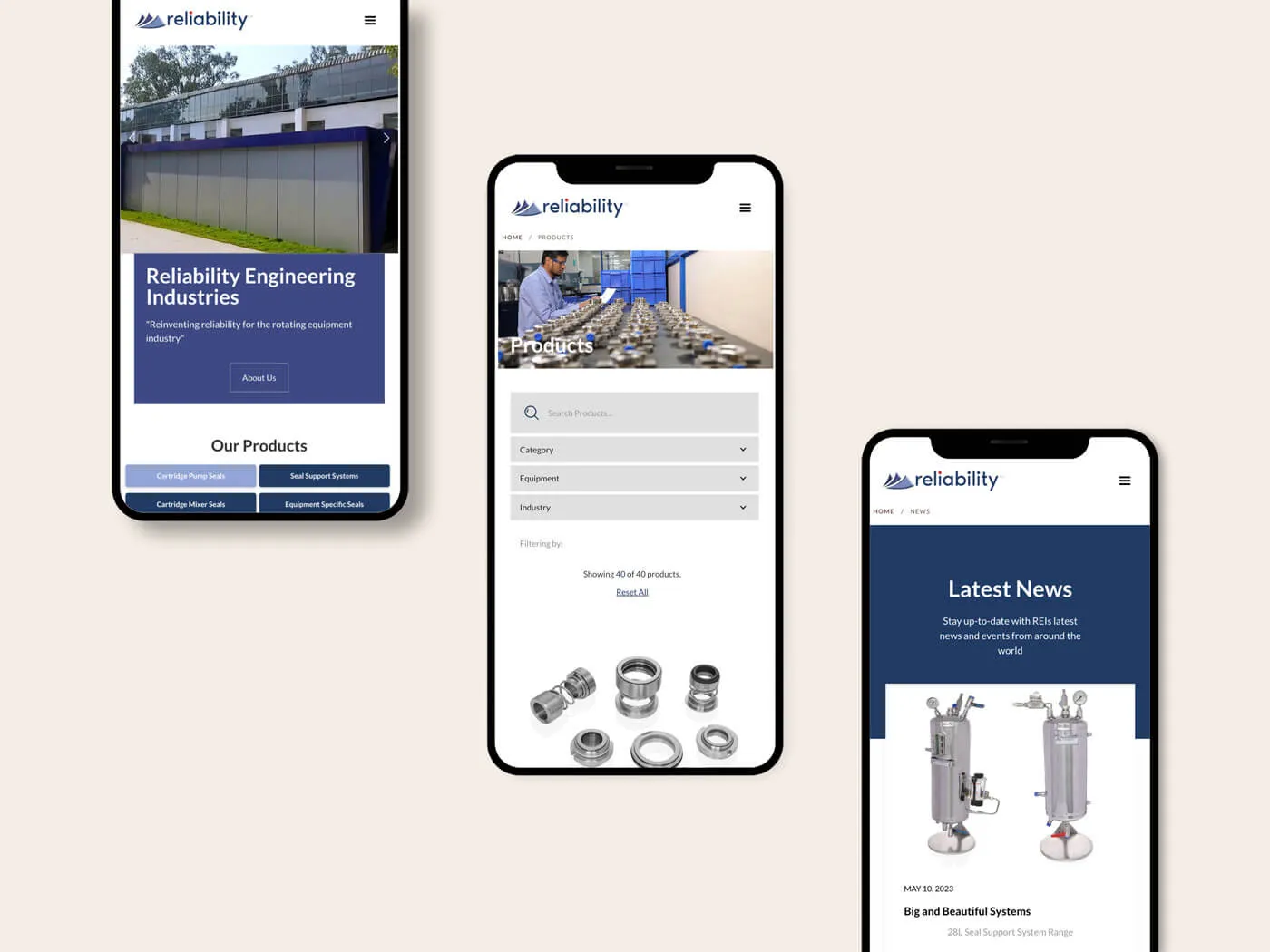 Reliability Engineering Industries website by Web Muse Design