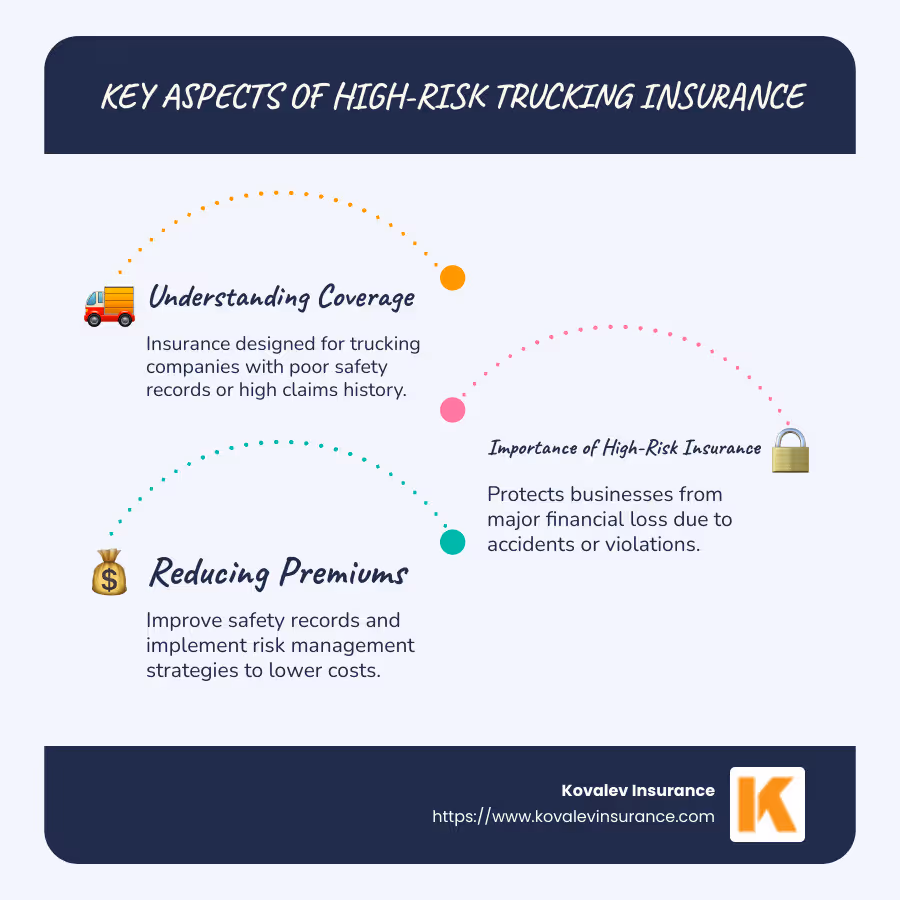 High-risk trucking insurance breakdown infographic - High-risk trucking insurance infographic infographic-line-3-steps-blues-accent_colors