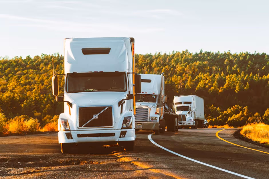 Truckers in vehicles pulled over on the side of the road - Trucking liability insurance in massachusetts
