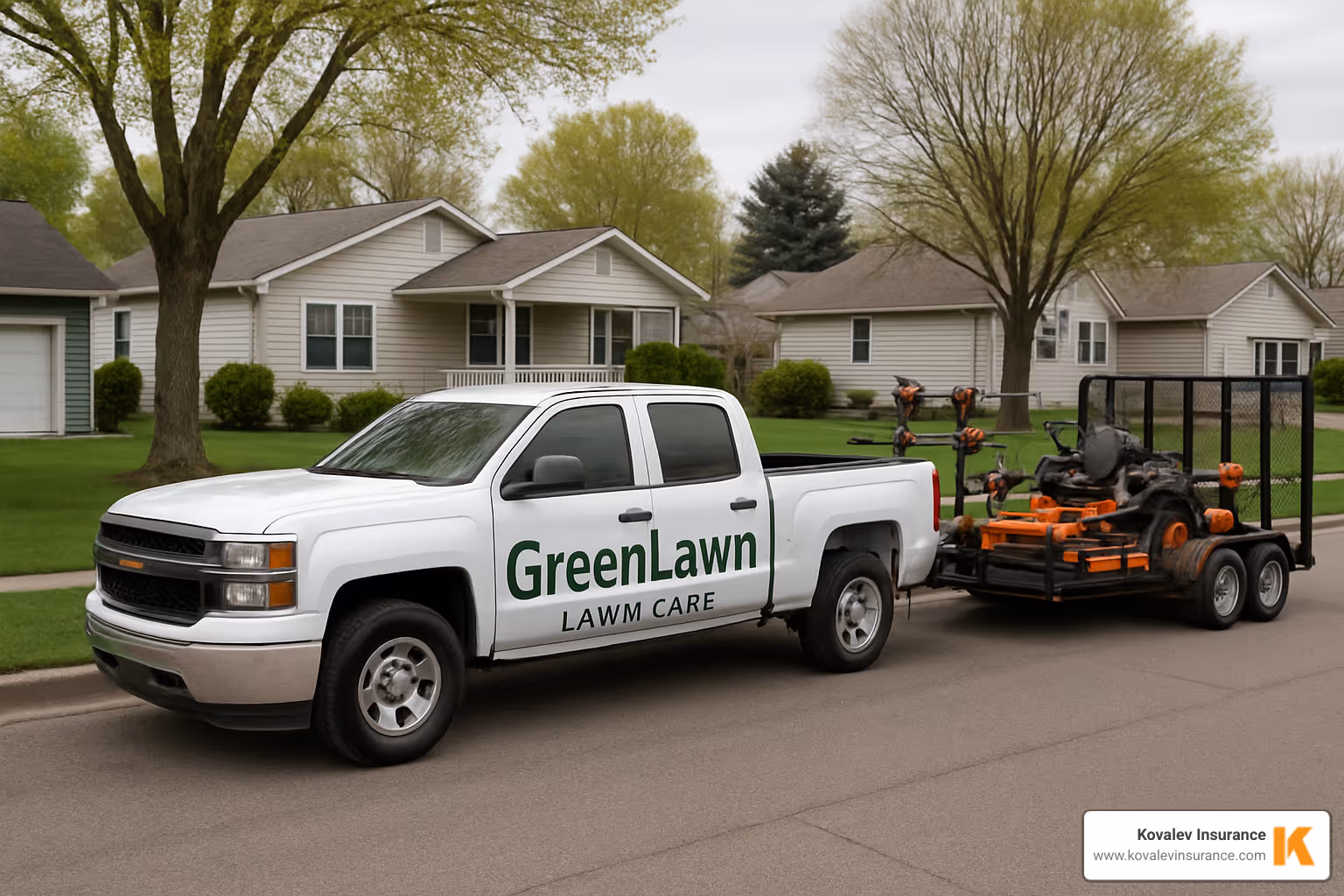 branded lawn care truck and trailer - insurance cost for lawn care business