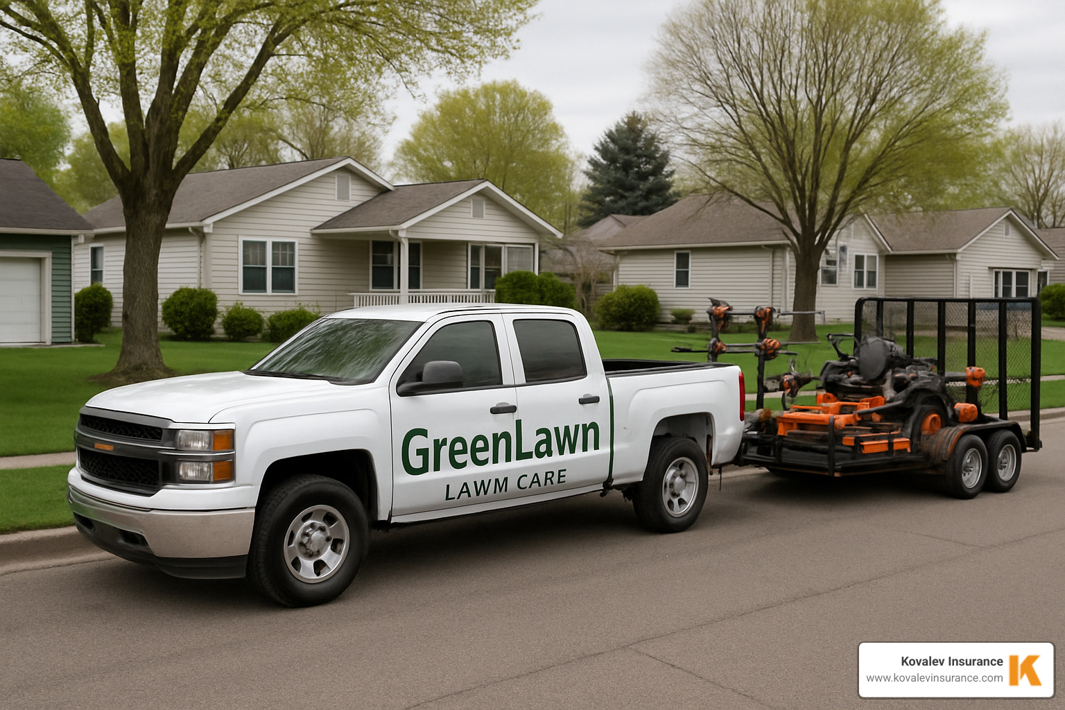 branded lawn care truck and trailer - insurance cost for lawn care business