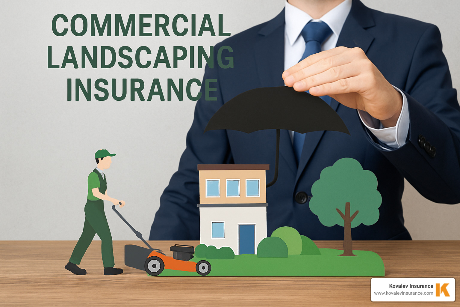 branded landscaping truck and trailer in a suburban Massachusetts setting - commercial landscaping insurance