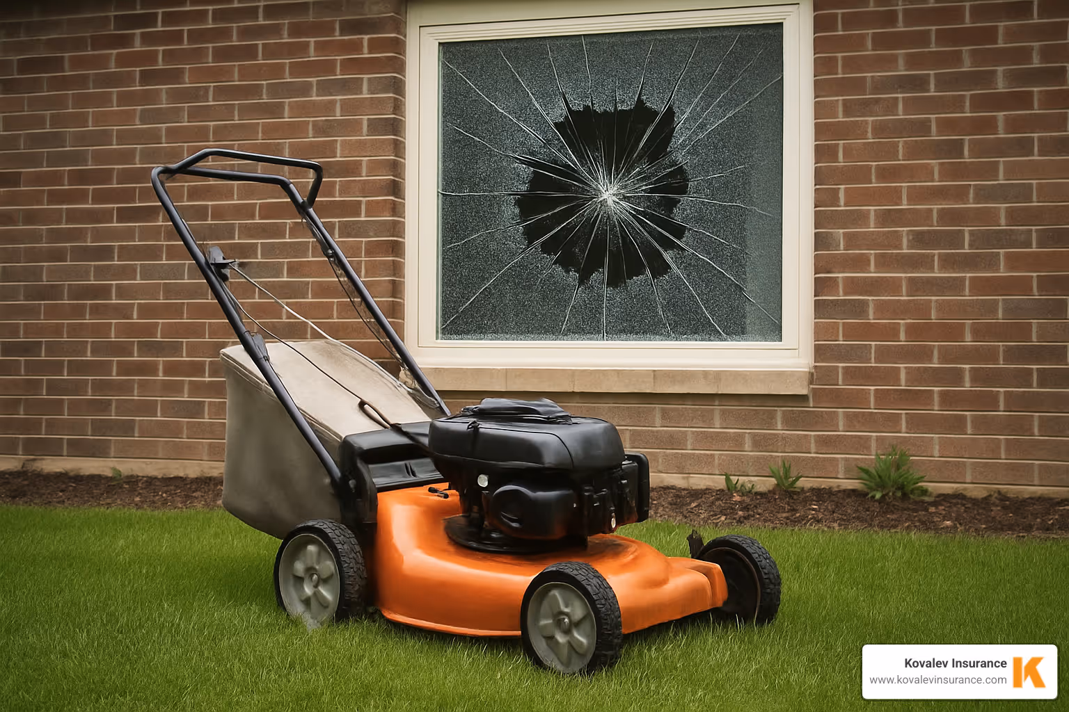 broken window with lawnmower - lawn mowing contractor insurance broken window with lawnmower - lawn mowing contractor insurance