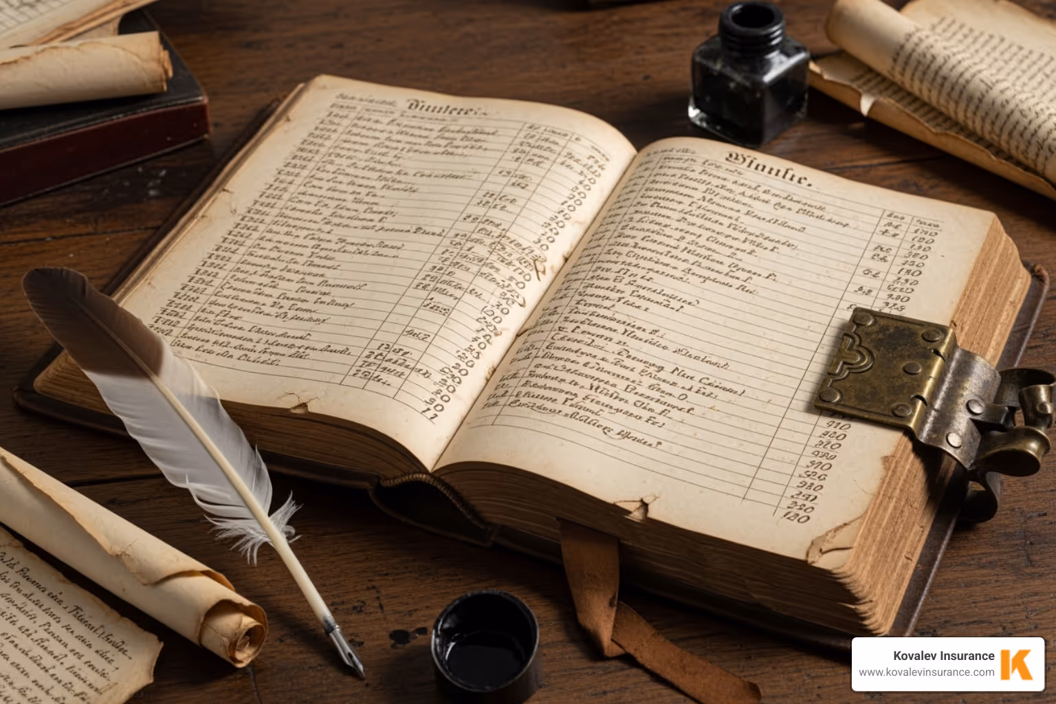 a historical ledger from Lloyd's of London - insurance underwriting