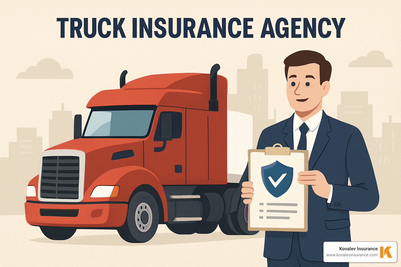 Massachusetts truck with compliance and safety markings - Truck insurance agency