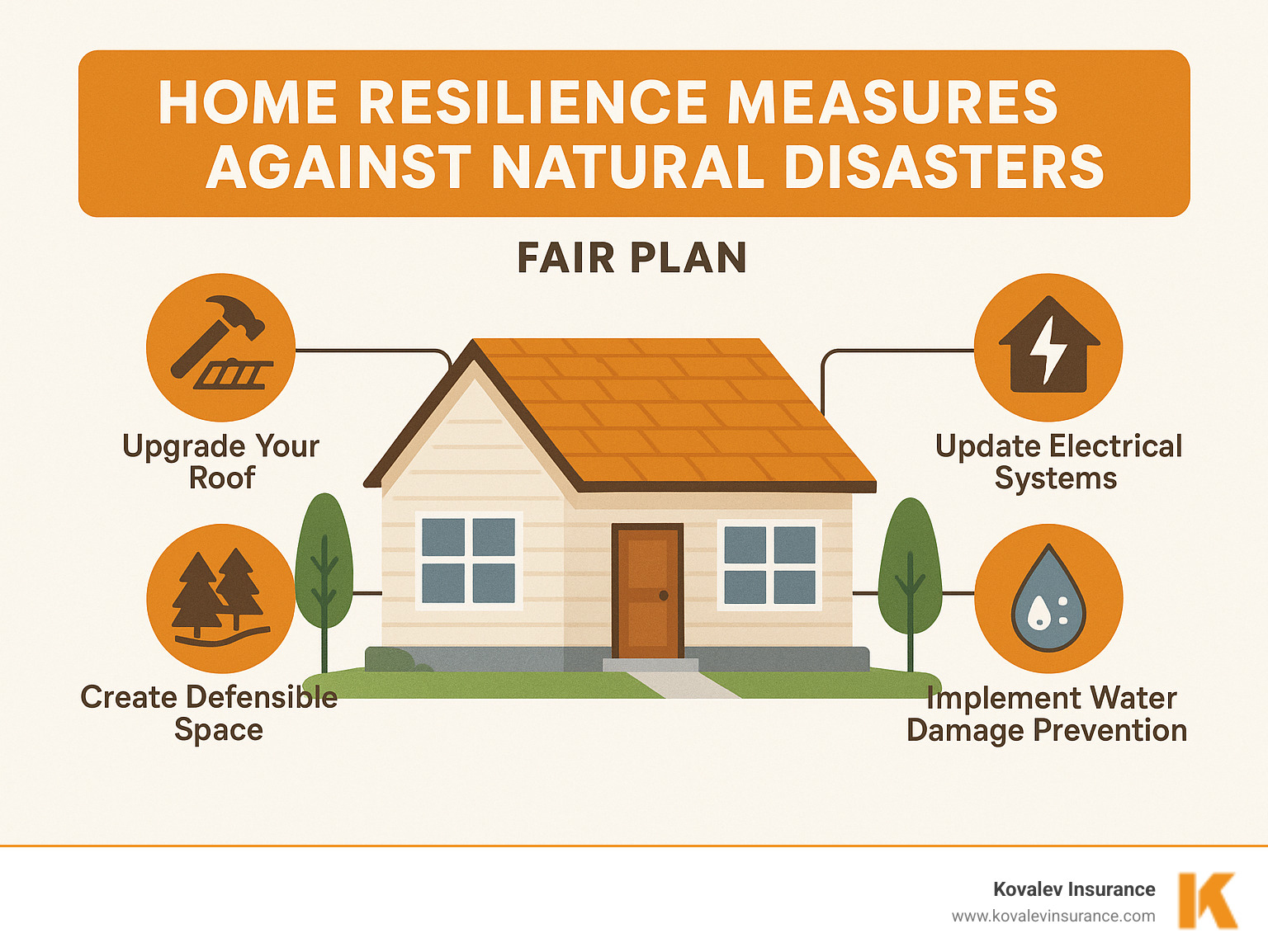 home resilience measures against natural disasters - fair plan infographic 