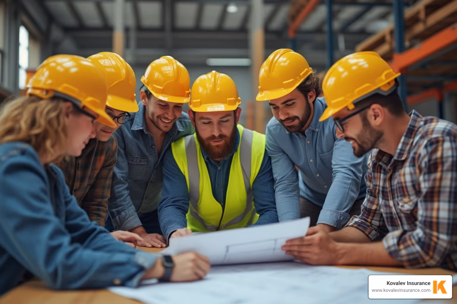 Contractor team collaborating on blueprints - Greater Boston contractors Contractor team collaborating on blueprints - Greater Boston contractors