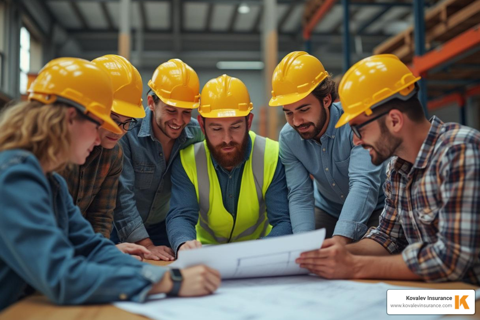 Contractor team collaborating on blueprints - Greater Boston contractors
