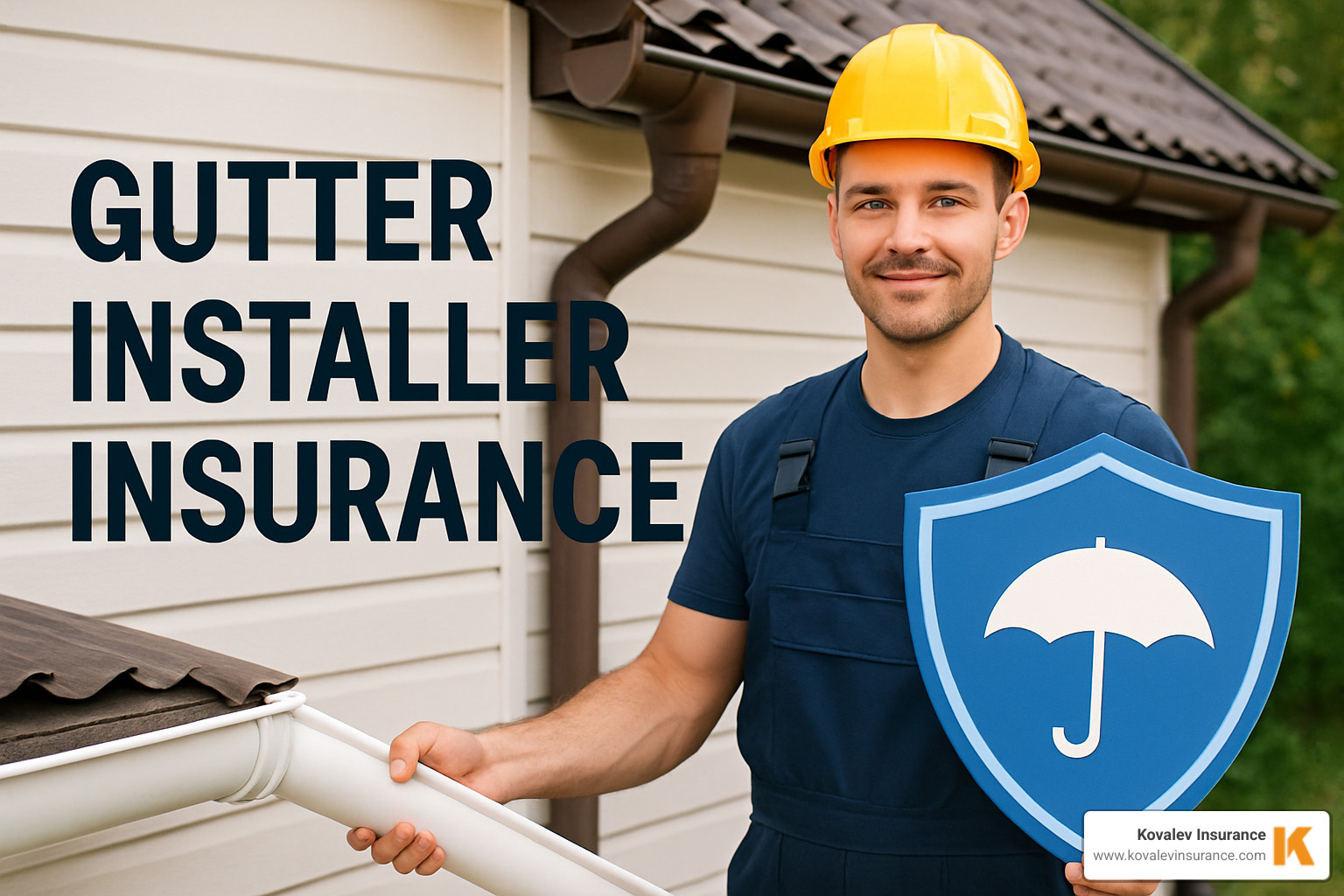 contractor showing a license to a homeowner - gutter installer insurance