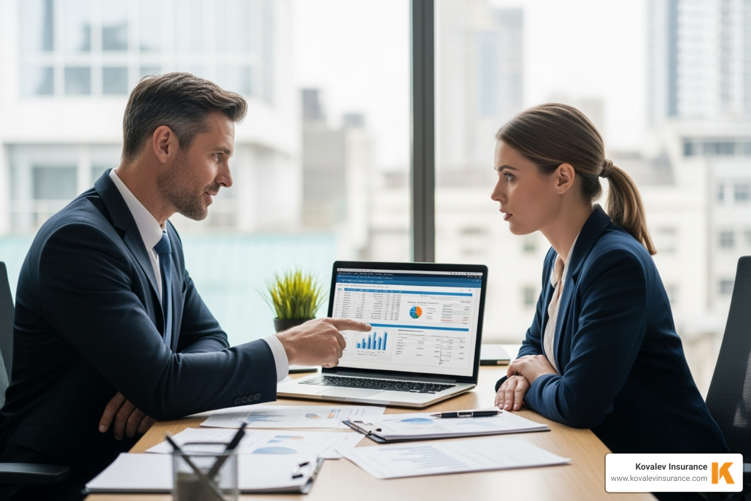 insurance agent consulting with a small business owner - commercial insurance Belmont insurance agent consulting with a small business owner - commercial insurance Belmont