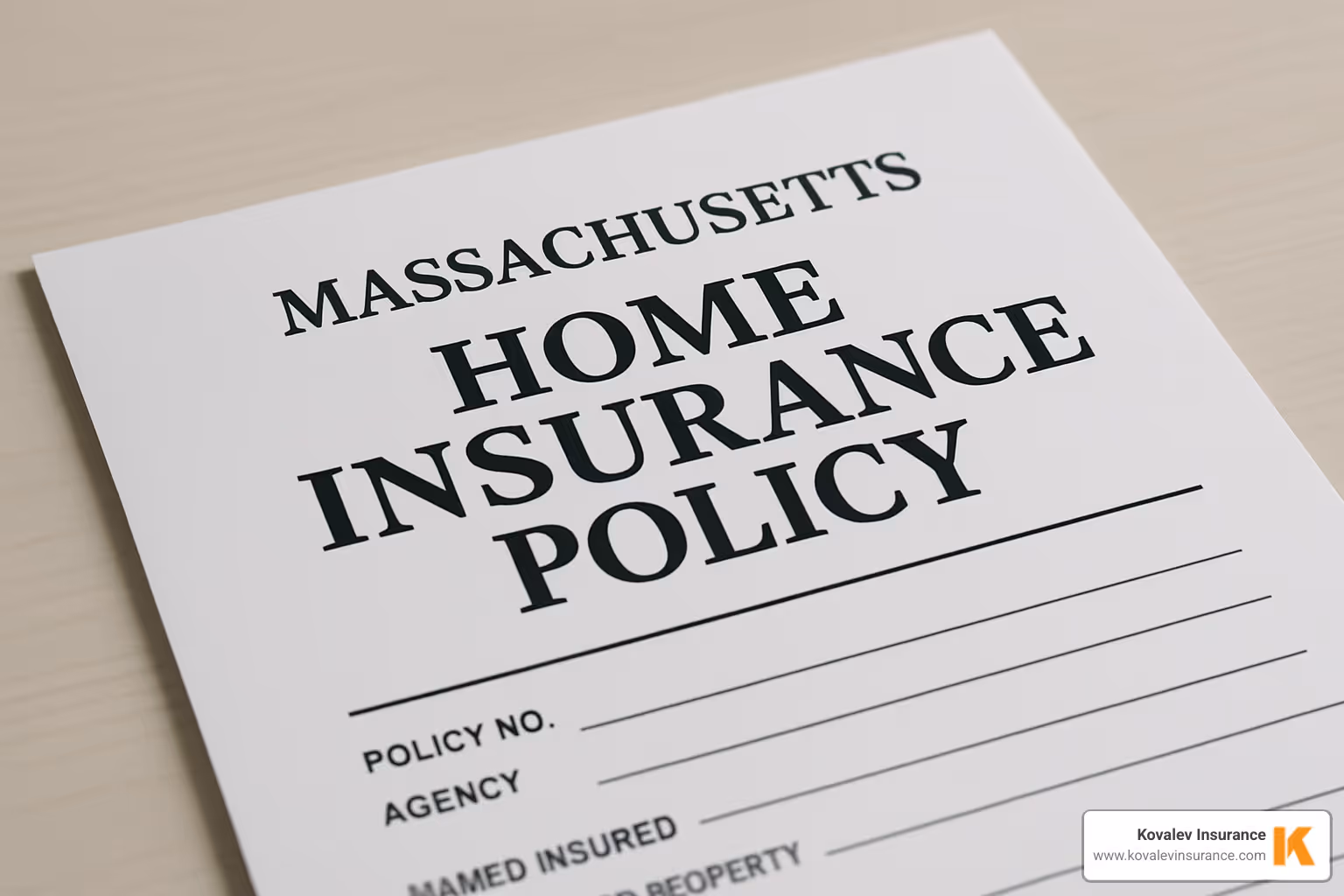 standard Massachusetts home insurance policy document - mortgage insurance massachusetts