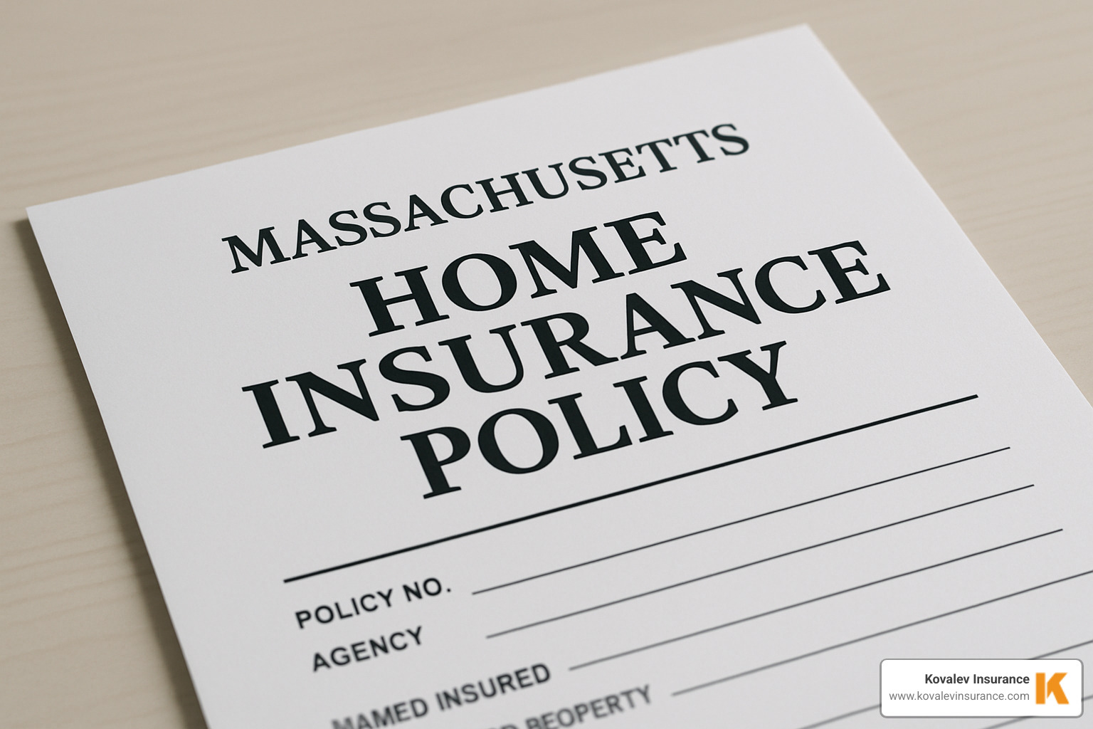 standard Massachusetts home insurance policy document - mortgage insurance massachusetts