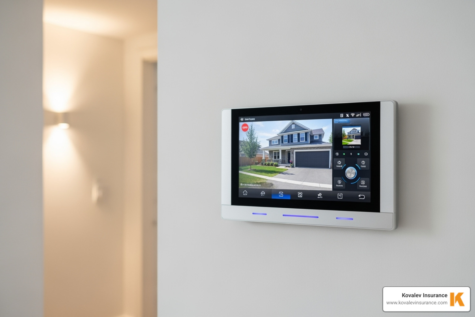 Home security system panel or smart smoke detector - Condo insurance in Massachusetts