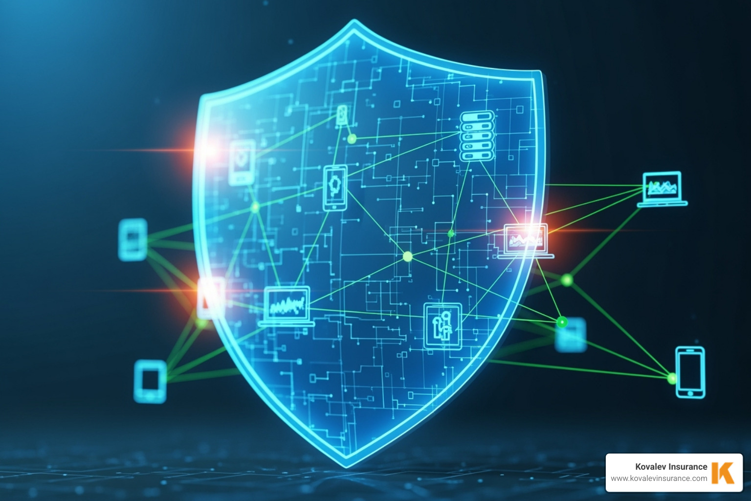 cyber insurance sheild llusratrion concept