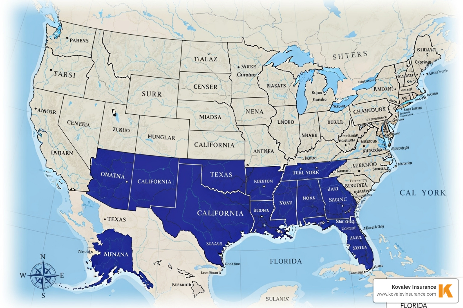 map highlighting states with anti-discrimination laws - homeowners insurance and pitbulls