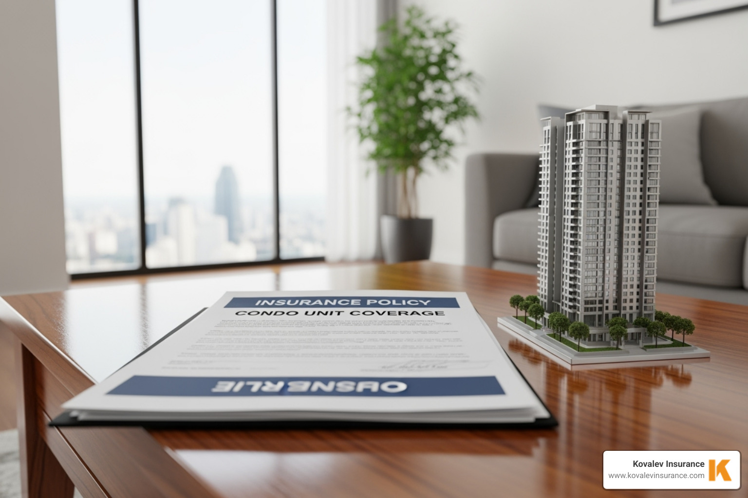 A person reviewing an insurance policy document - Condo unit coverage