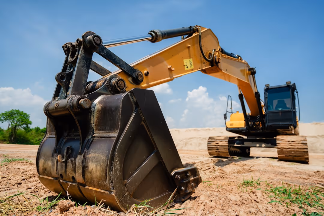 heavy tractor equipment in field