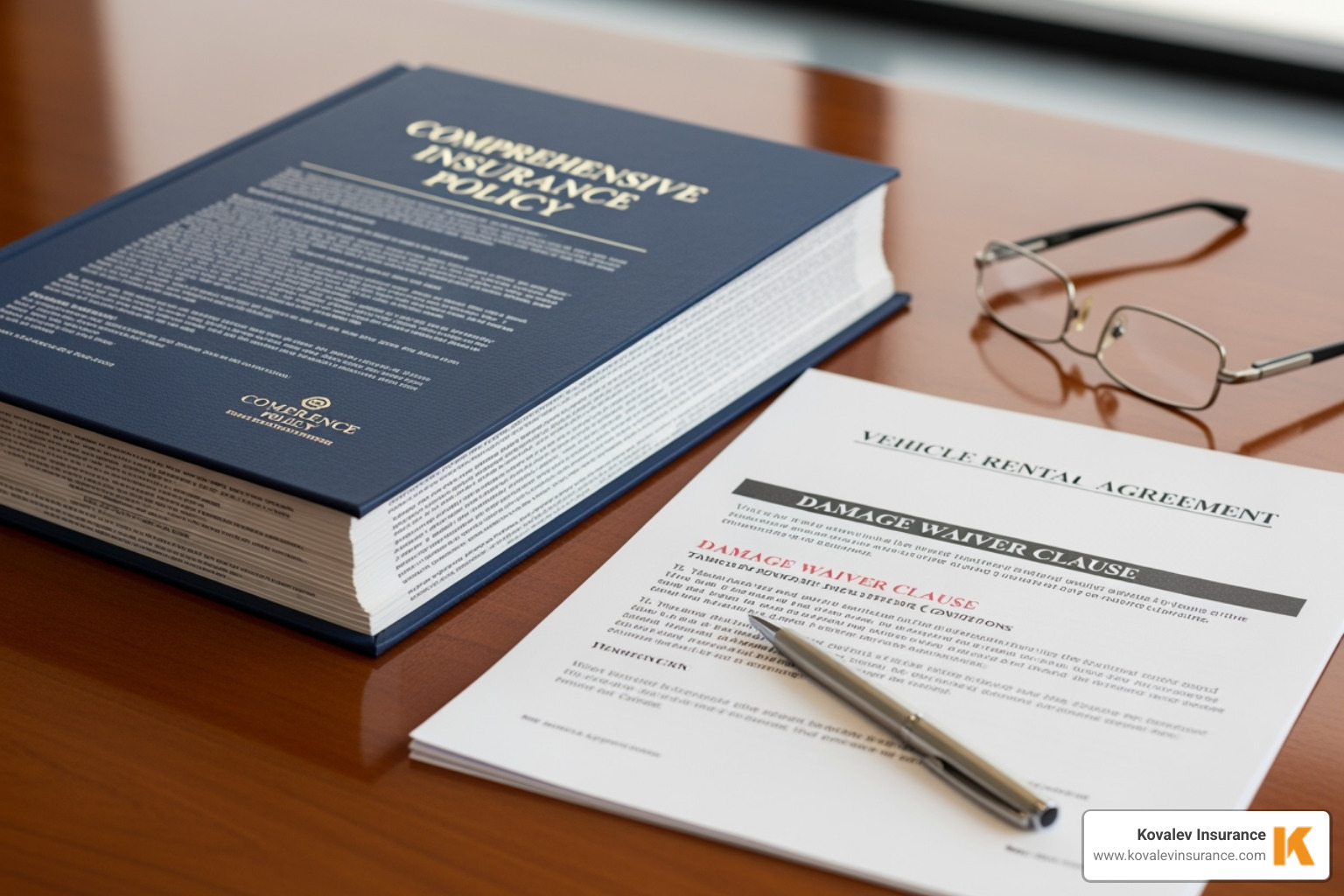 formal insurance policy document to a rental agreement with a waiver clause - heavy equipment rental insurance