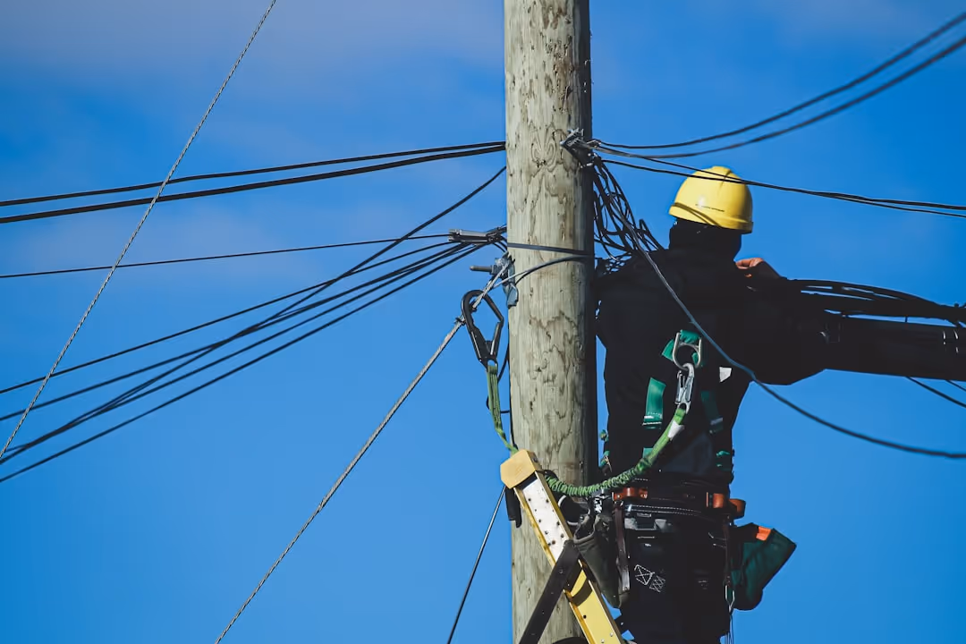 man working on power line - electrical contractor insurance cost