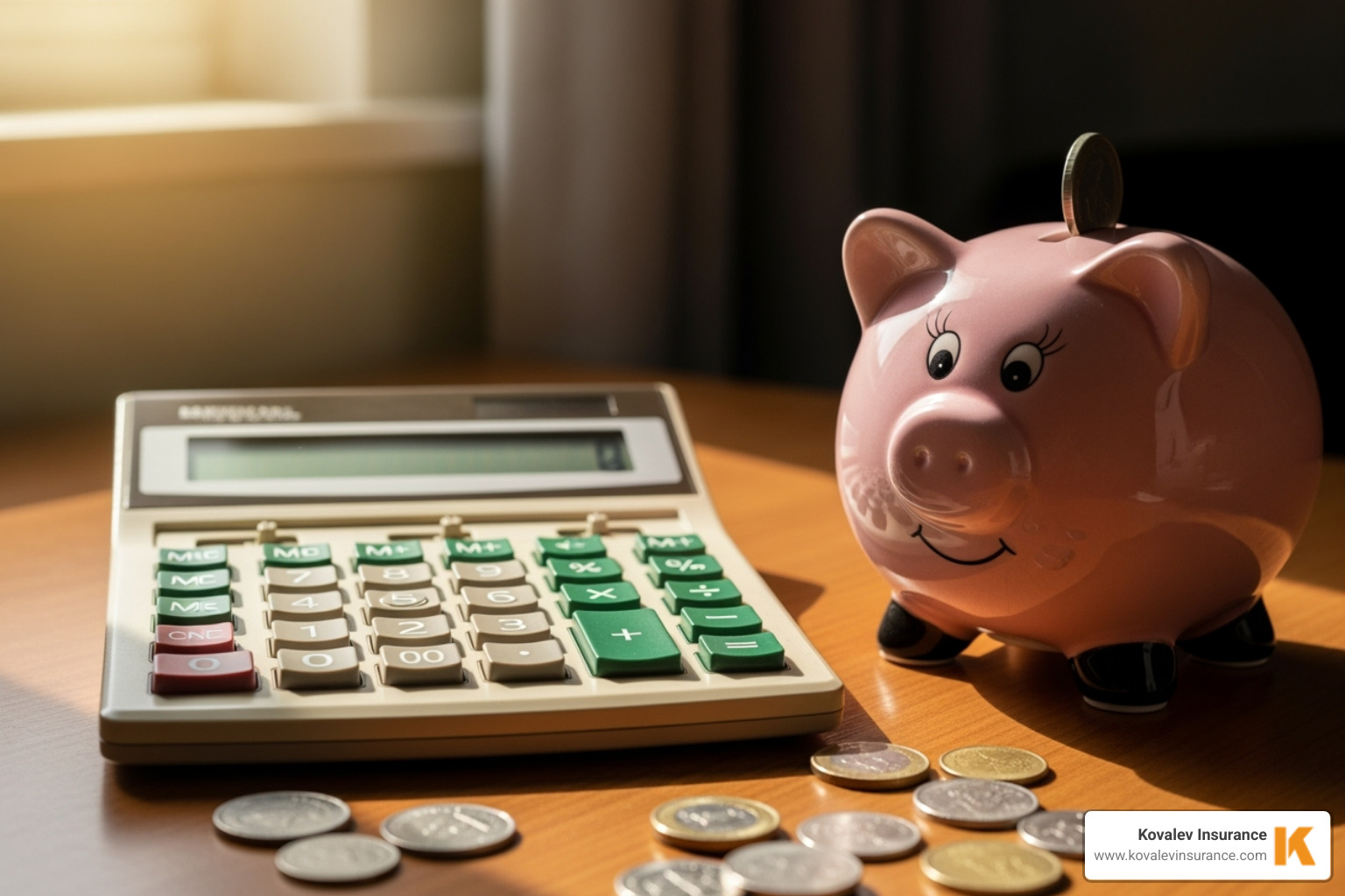 calculator and a piggy bank - condominium insurance massachusetts