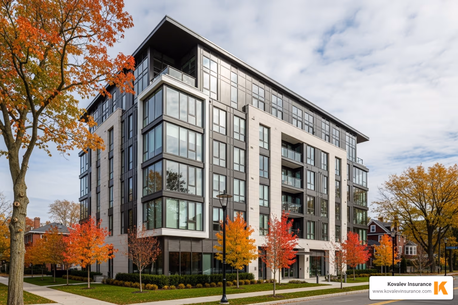 modern condominium building in Newton, Massachusetts - condo master insurance cost in massachusetts modern condominium building in Newton, Massachusetts - condo master insurance cost in massachusetts