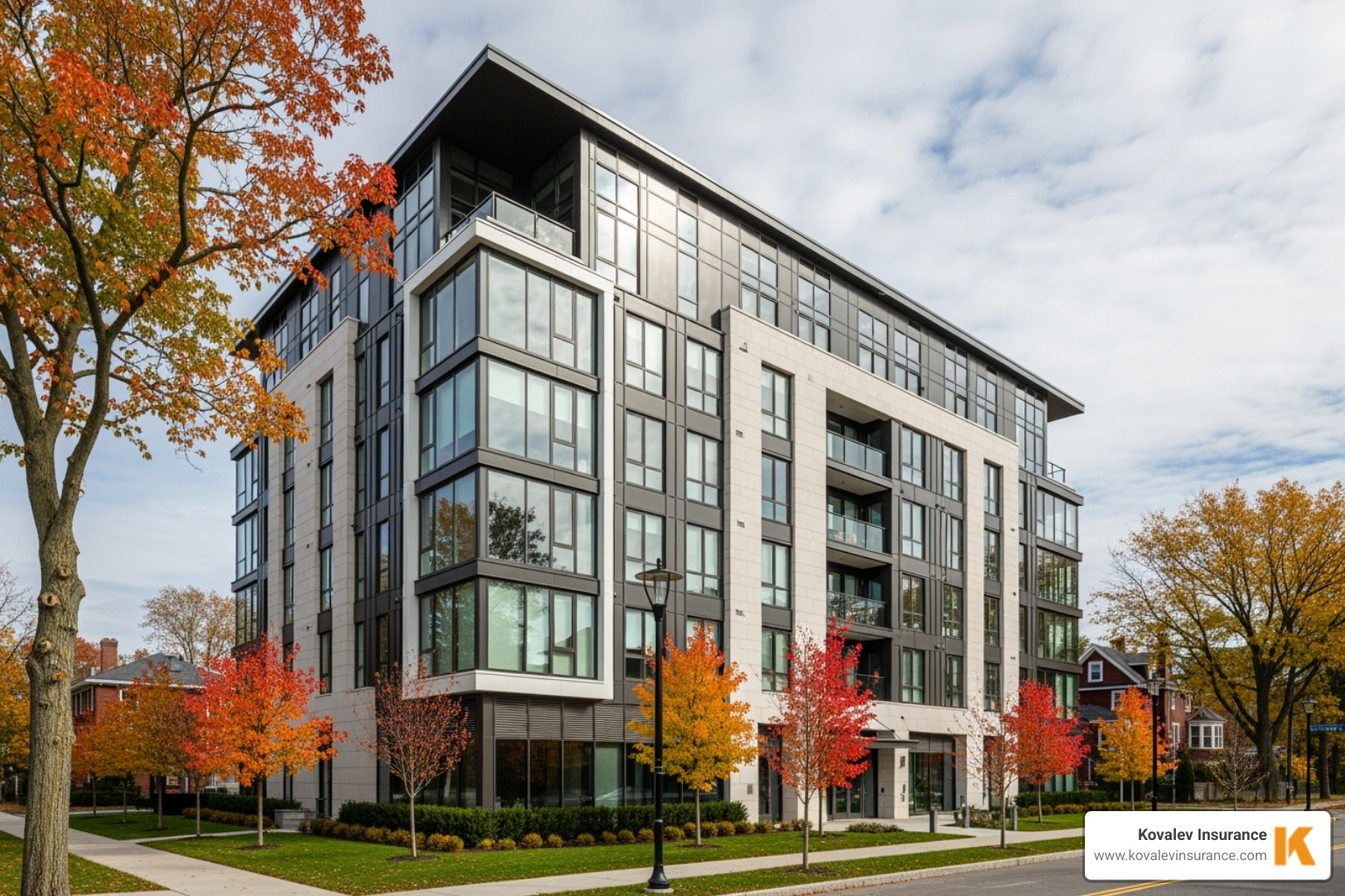 modern condominium building in Newton, Massachusetts - condo master insurance cost in massachusetts modern condominium building in Newton, Massachusetts - condo master insurance cost in massachusetts