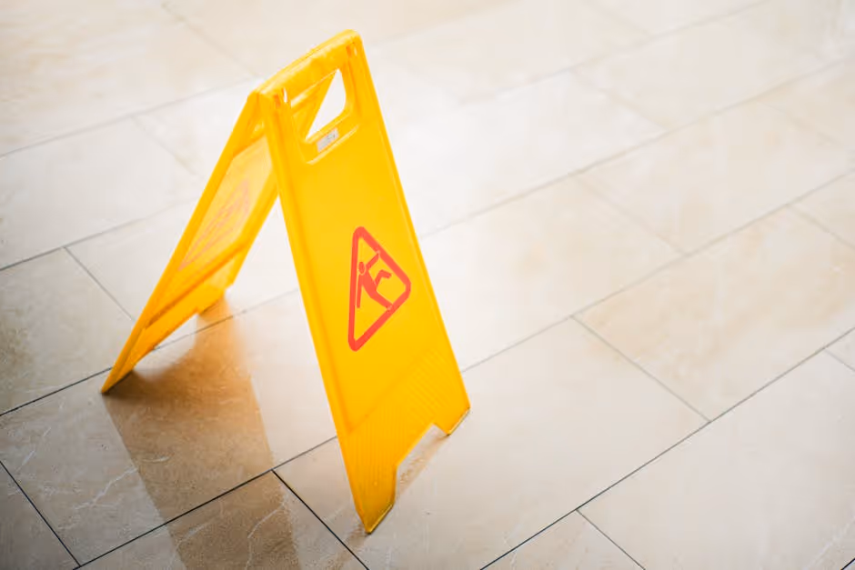 wet floor sign - do restaurants need insurance