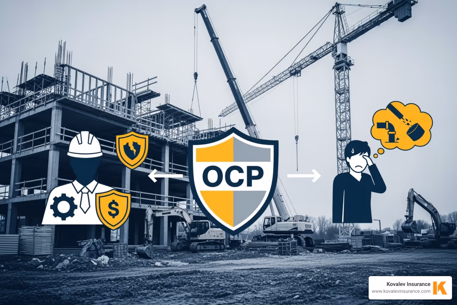 three overlapping insurance policies to represent the different coverages - owners and contractors protective liability coverage