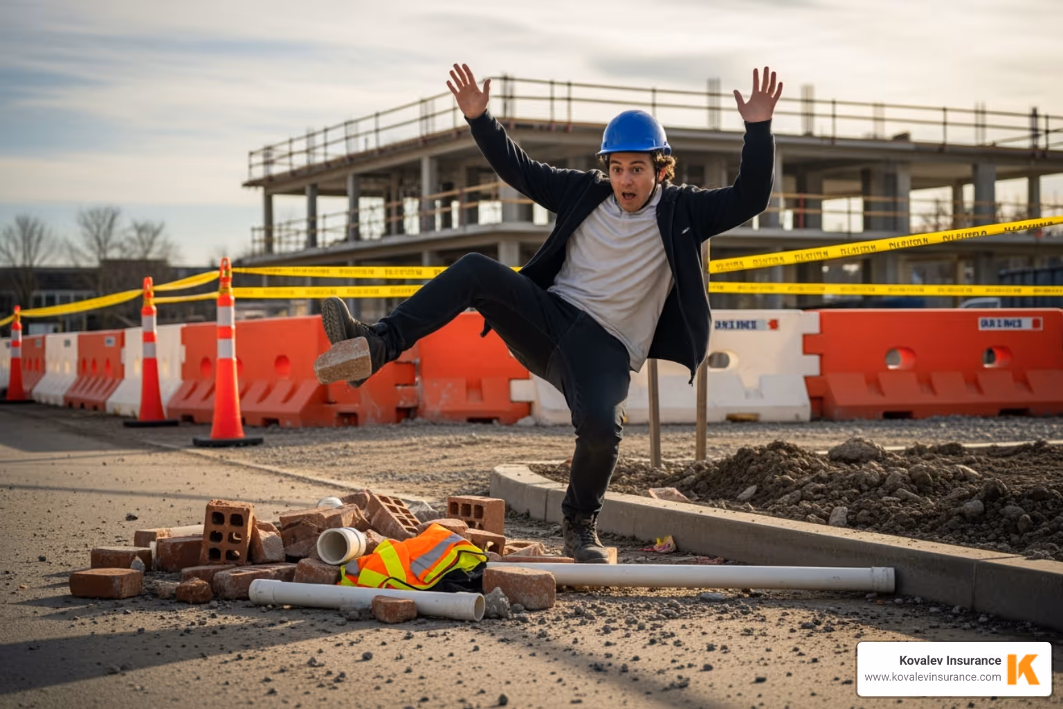 third-party trip-and-fall accident near construction zone - contractors protective liability insurance