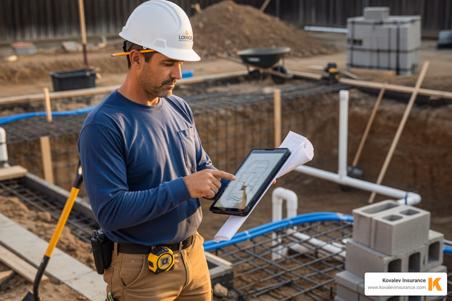 contractor installing pool - swimming pool contractor insurance - swimming pool contractor insurance concept