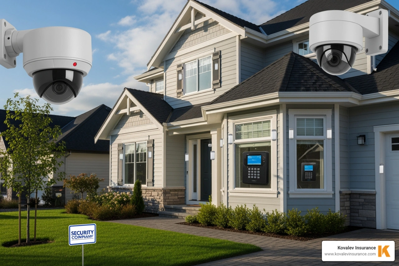 home with security alarm system - Home insurance Belmont MA