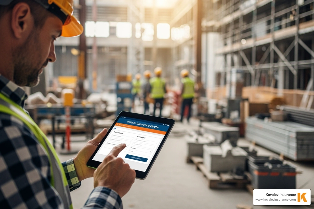 contractor using a tablet to get an instant insurance quote - one day contractor insurance contractor using a tablet to get an instant insurance quote - one day contractor insurance