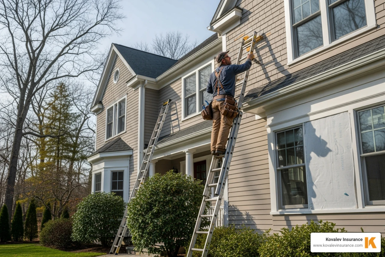 contractor working on a home in Wellesley - business owners insurance near me