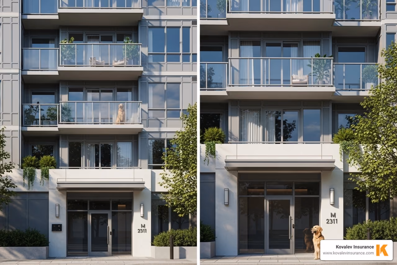 exterior of condo - massachusetts condo insurance - massachusetts condo insurance no dog breed restriction concept