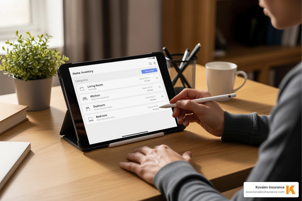 Person using a tablet to create a home inventory - what is HO6 insurance Person using a tablet to create a home inventory - what is HO6 insurance