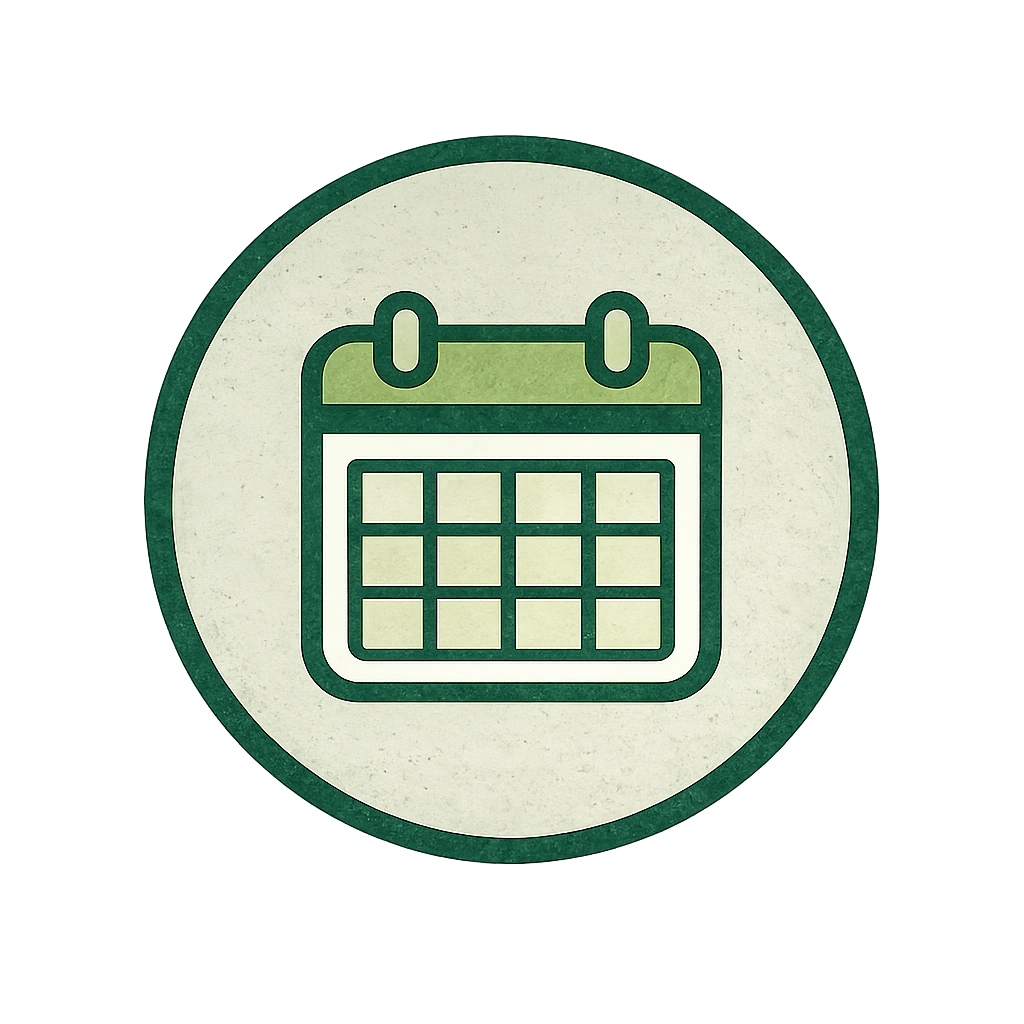 A drawing of a calendar