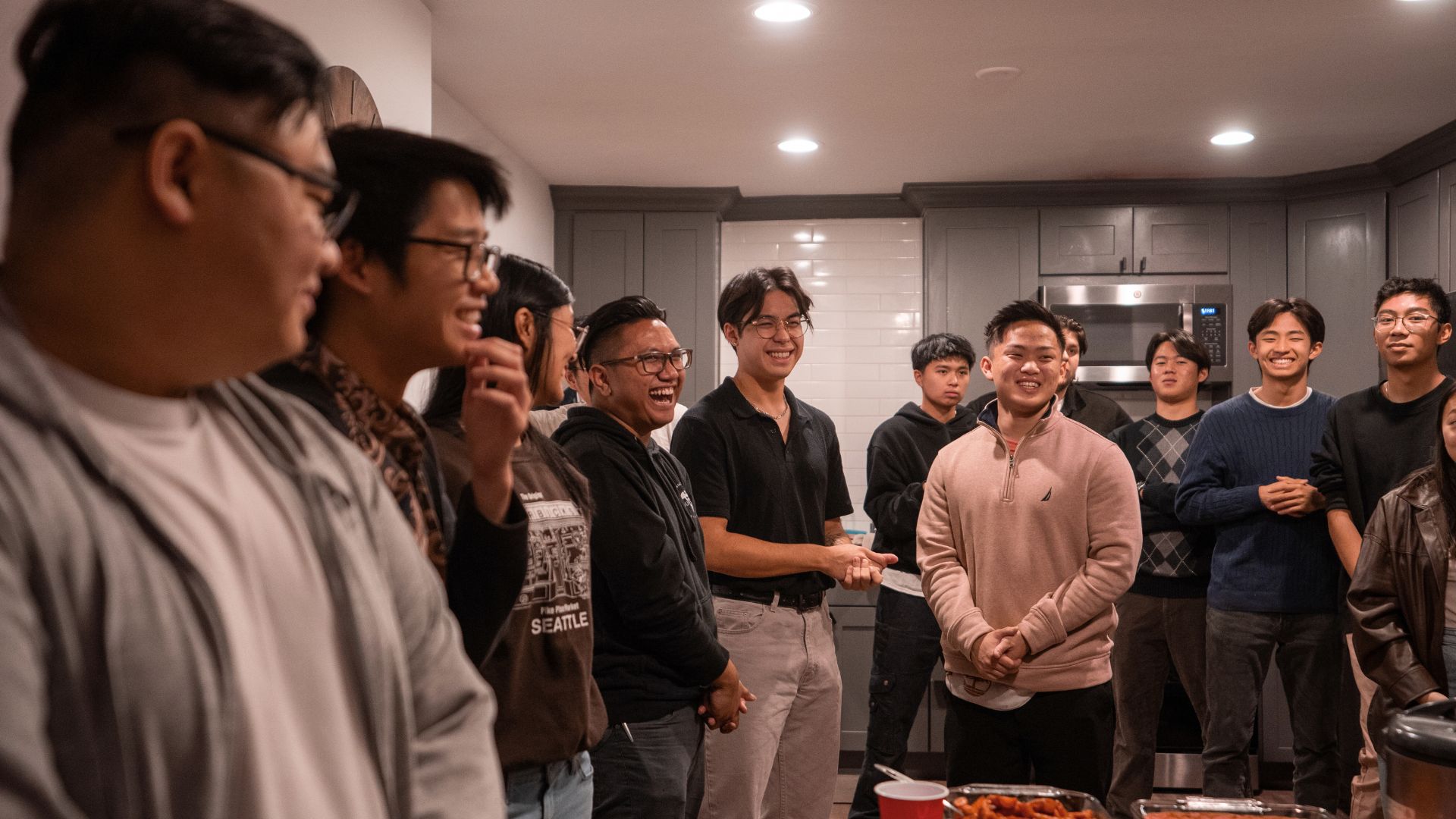 Church college ministry meeting up for dinner