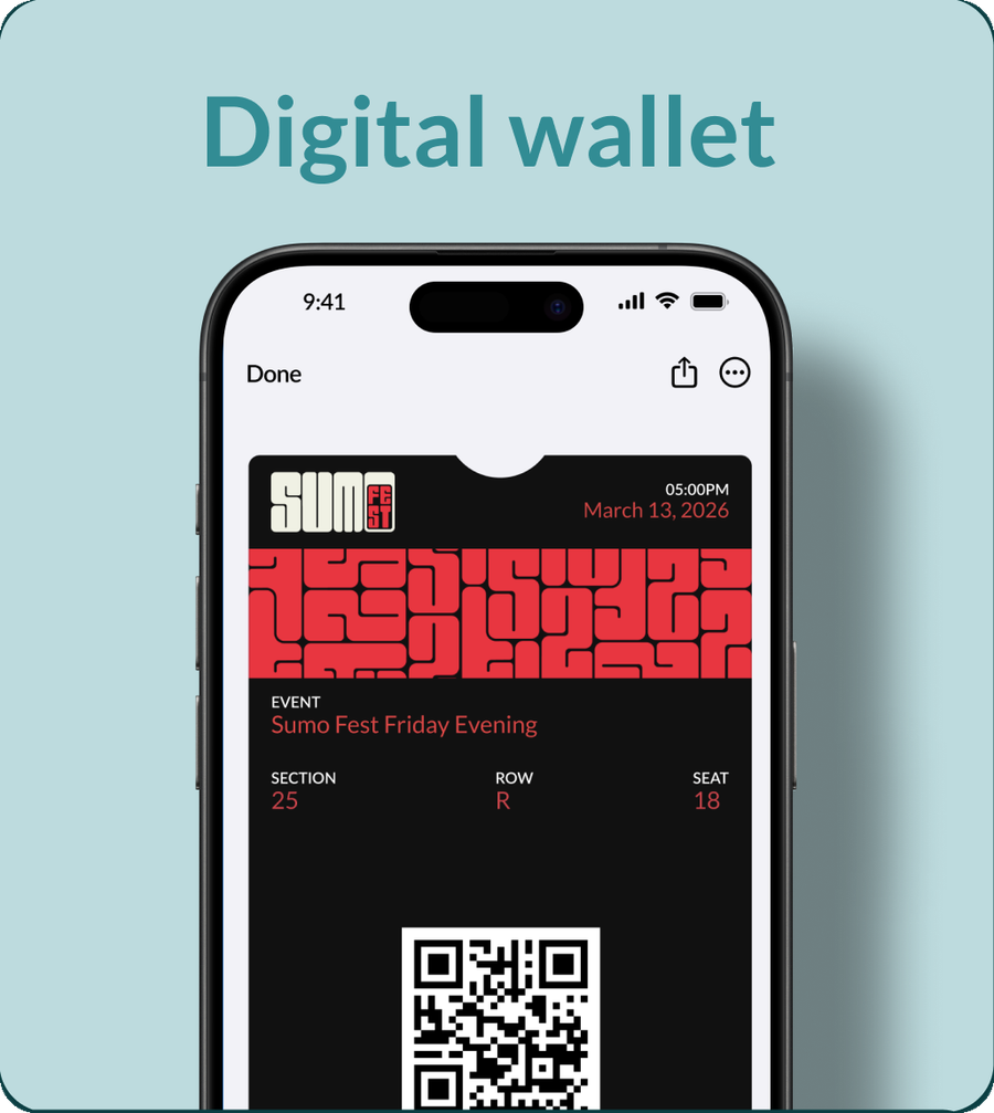 Sumo Fest branded digital wallet pass on a phone