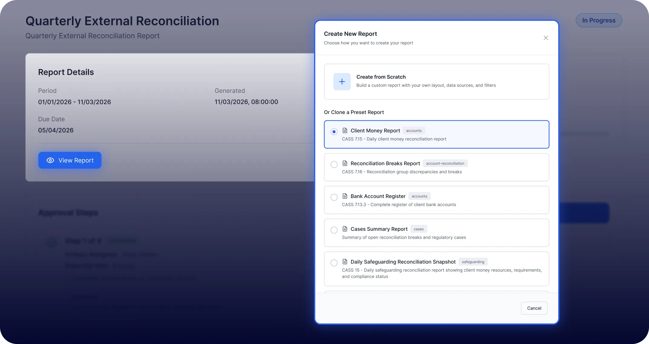 Export reconciliation reports and stay audit-ready