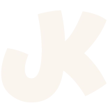 Stylized white letters J and K connected, on a transparent background.