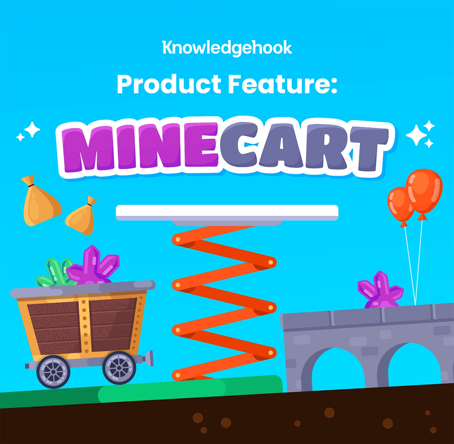 Promo image for an educational math game by Knowledgehook called Minecart