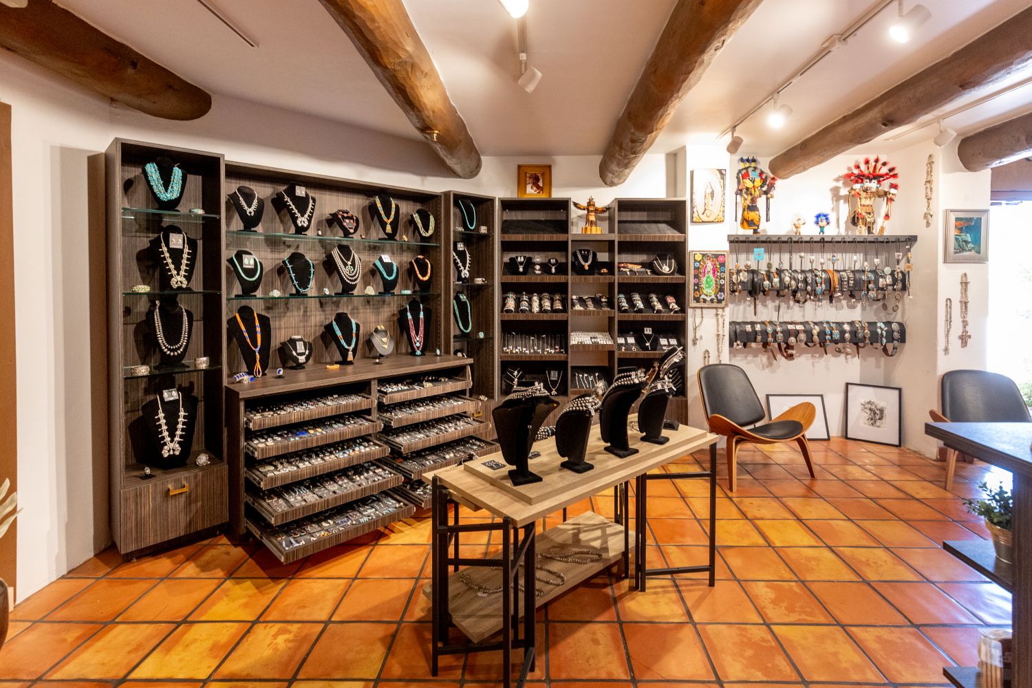 Jewelry on display in Dakkya's shop at Loretto