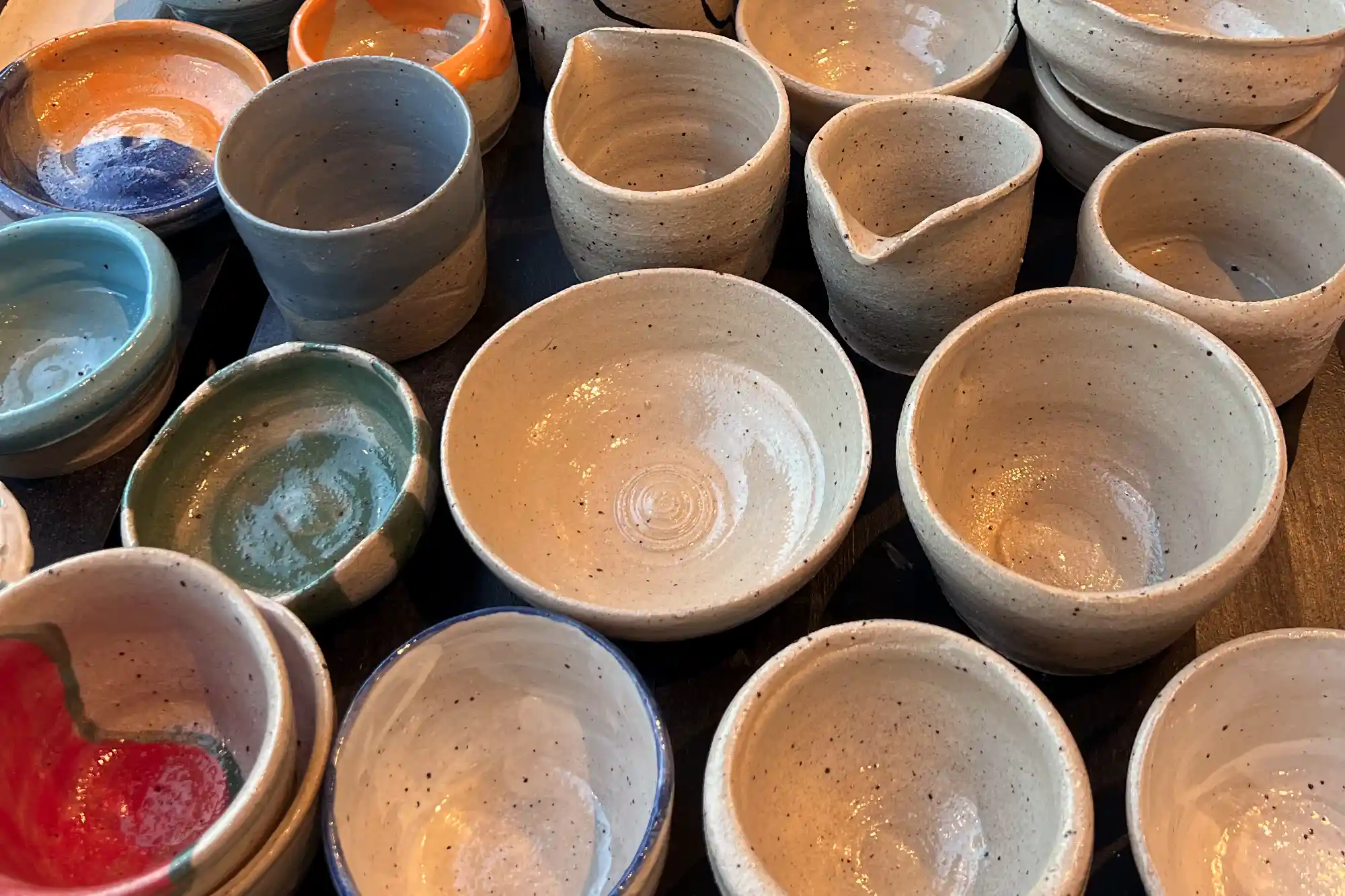 Colorful ceramic tableware